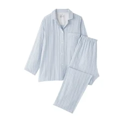 Clearance Muji Conjunto de pijama de manga larga de gasa doble para mujer