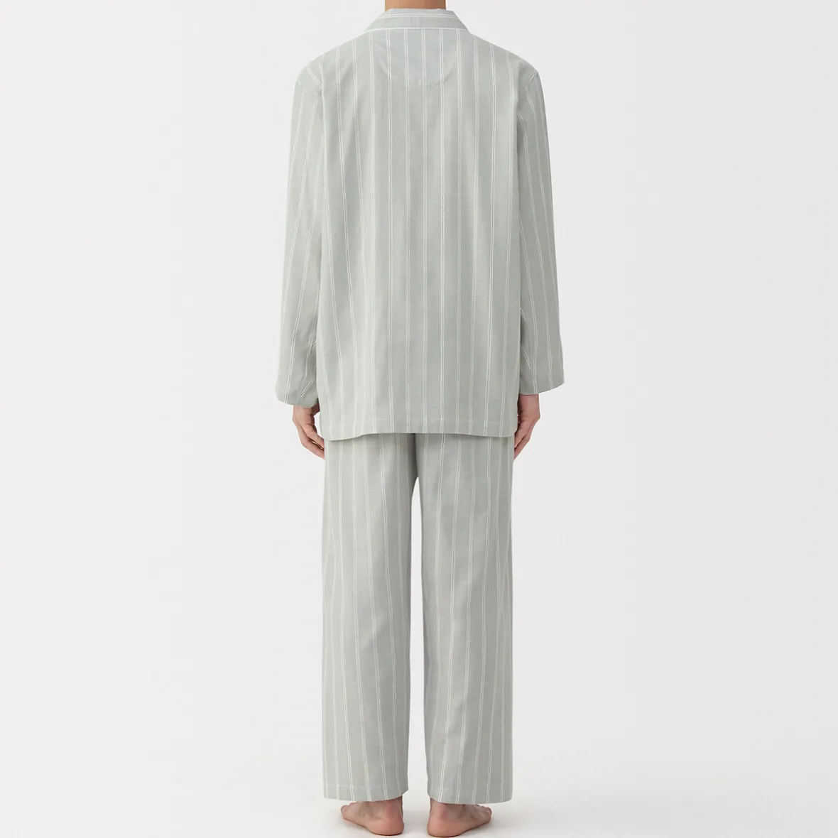 Muji Conjunto de pijama de manga larga de gasa doble para hombre
