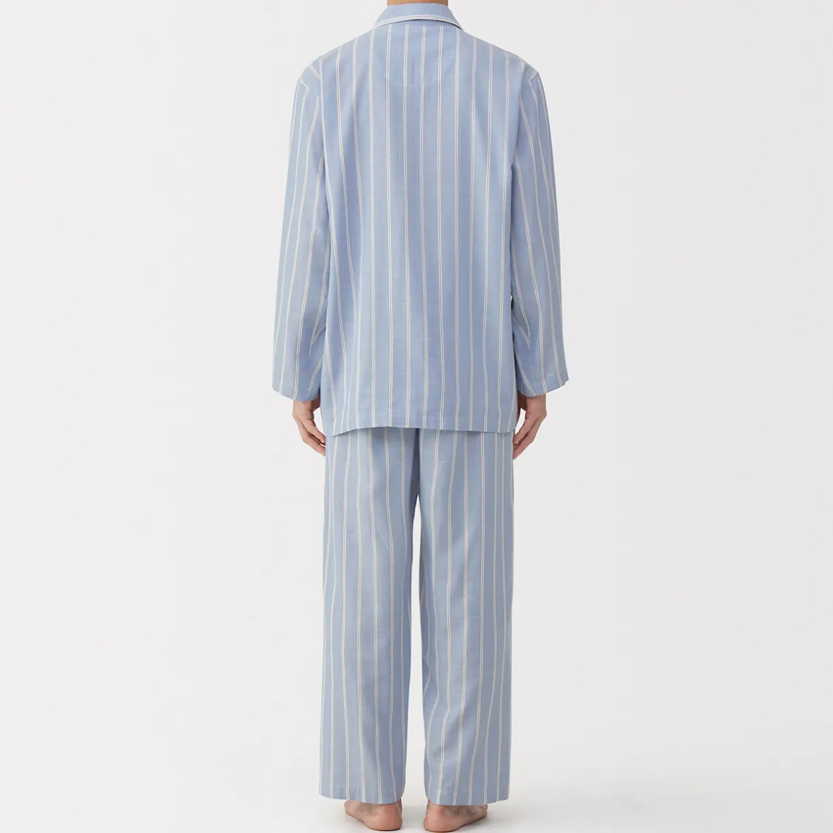 Muji Conjunto de pijama de manga larga de gasa doble para hombre