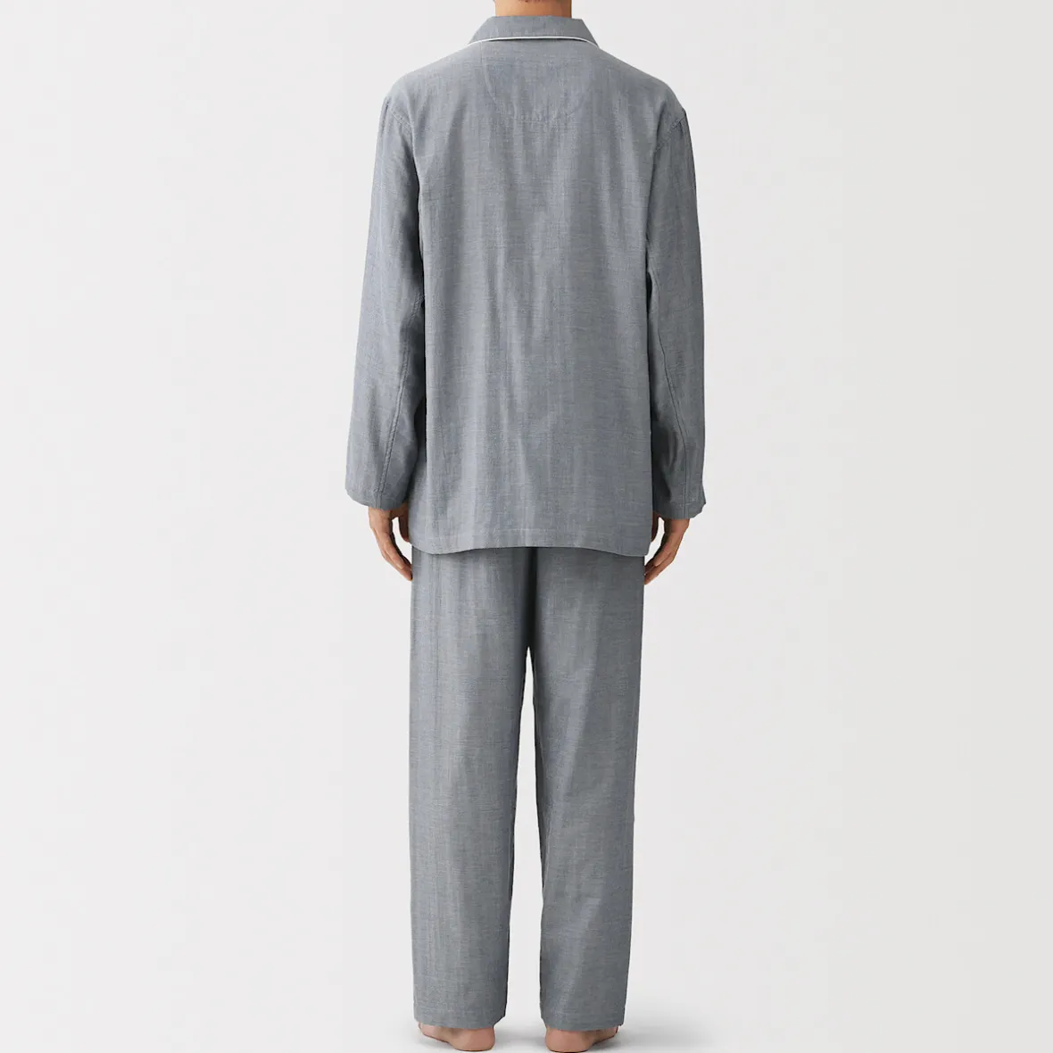 Muji Conjunto de pijama de manga larga de gasa doble para hombre
