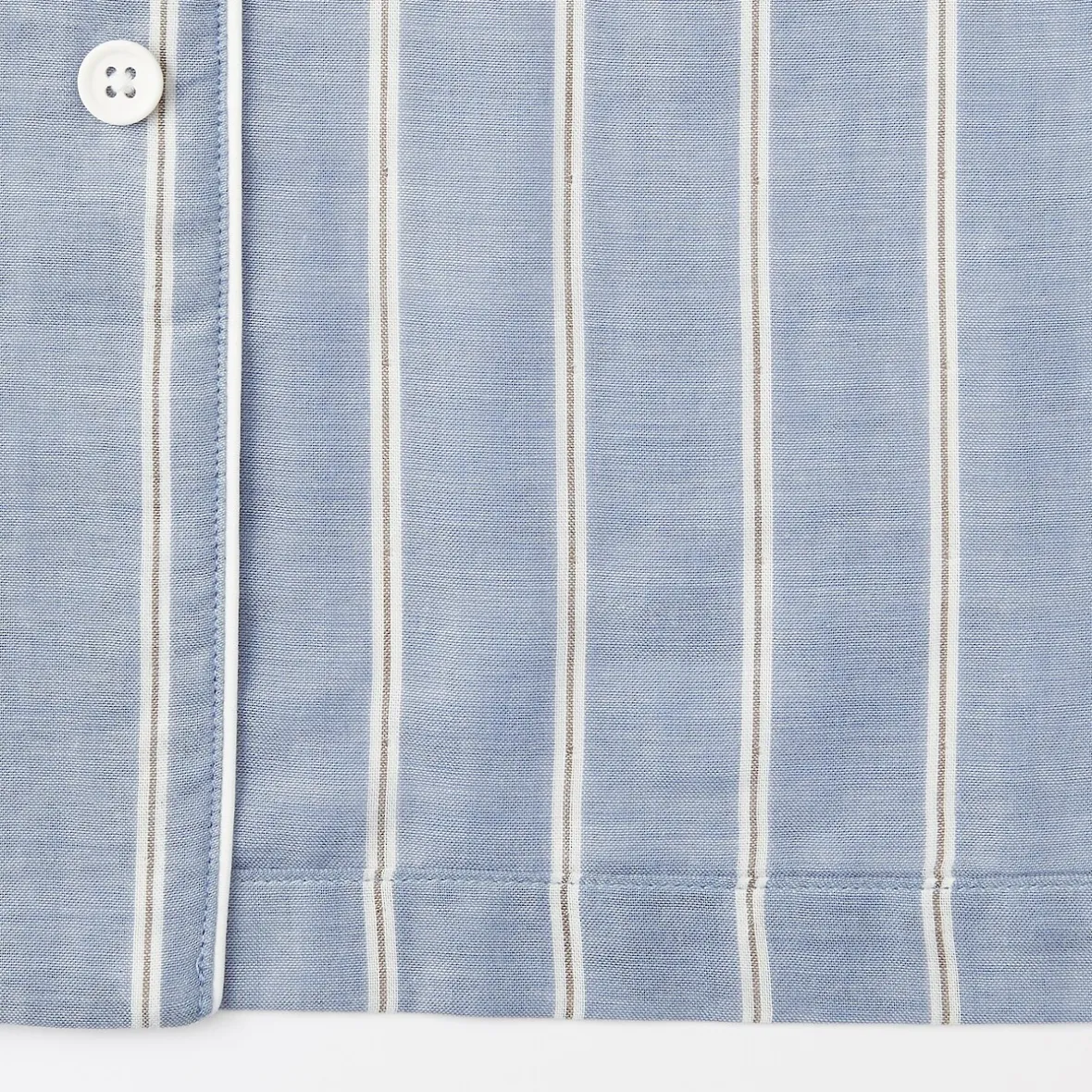 Muji Conjunto de pijama de manga larga de gasa doble para hombre