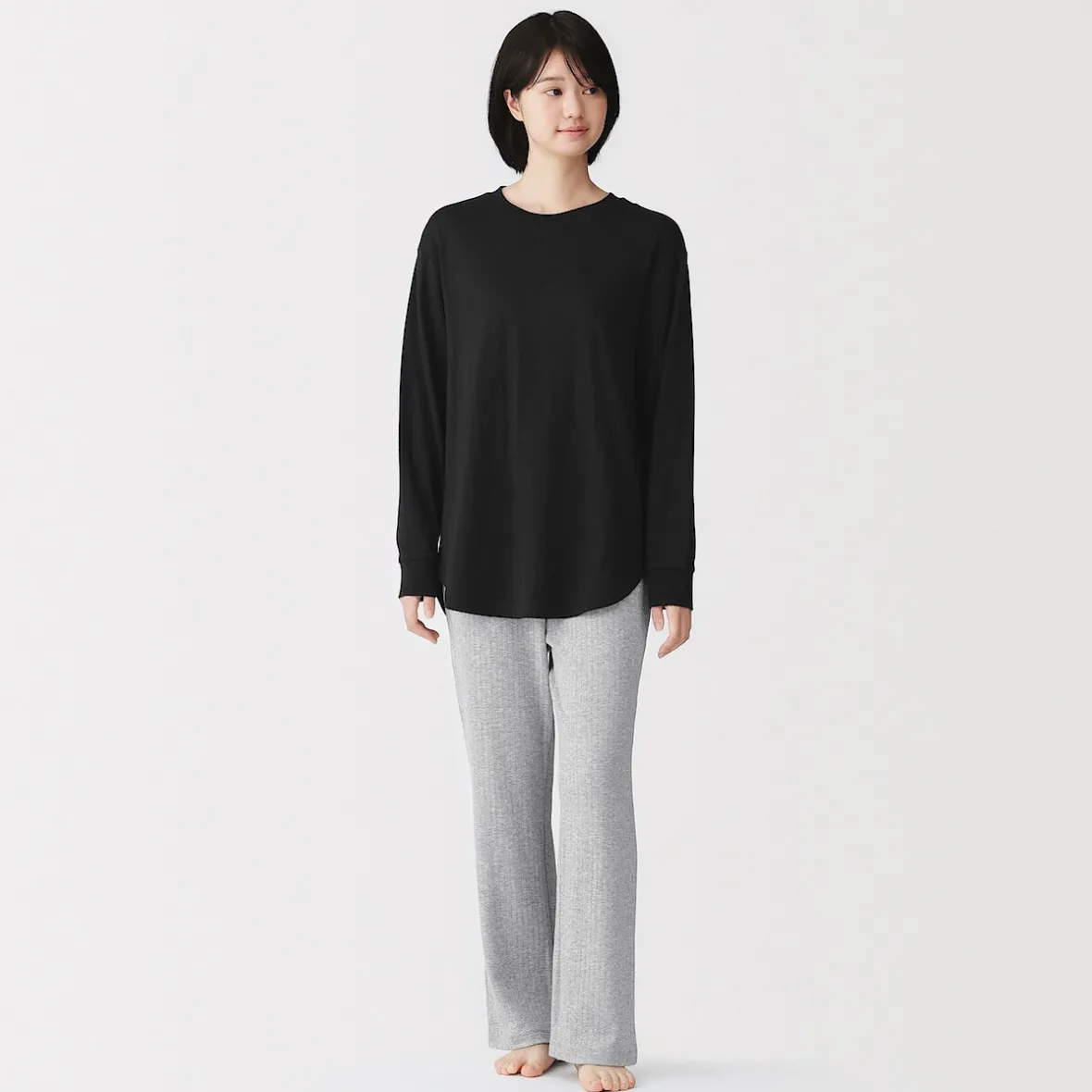 Clearance Muji Conjunto de pijama de manga larga en mezcla de lyocell para mujer