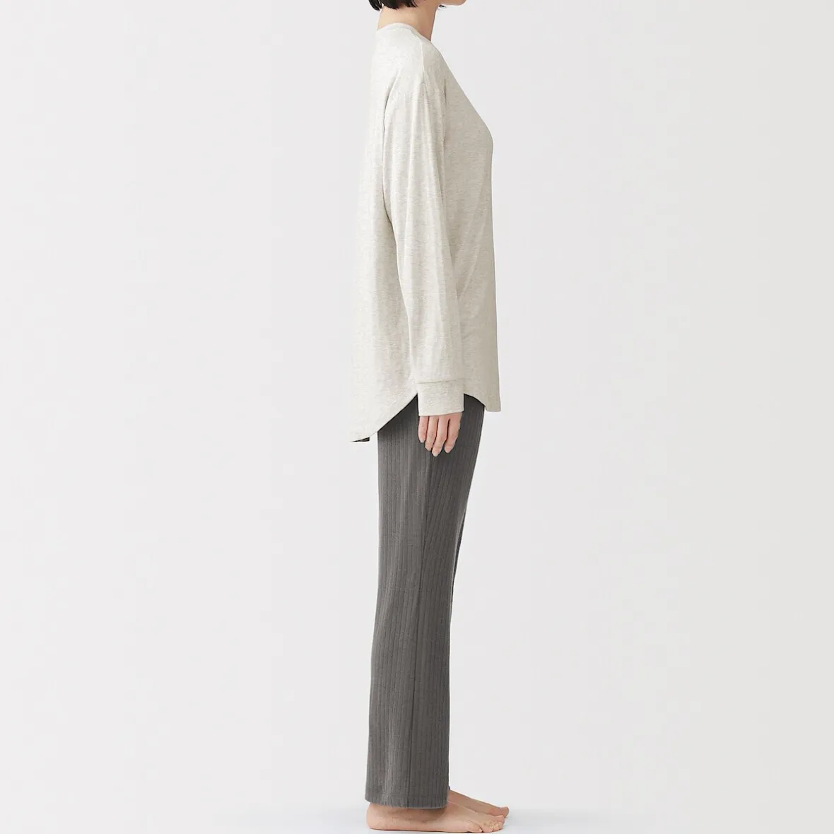 Clearance Muji Conjunto de pijama de manga larga en mezcla de lyocell para mujer