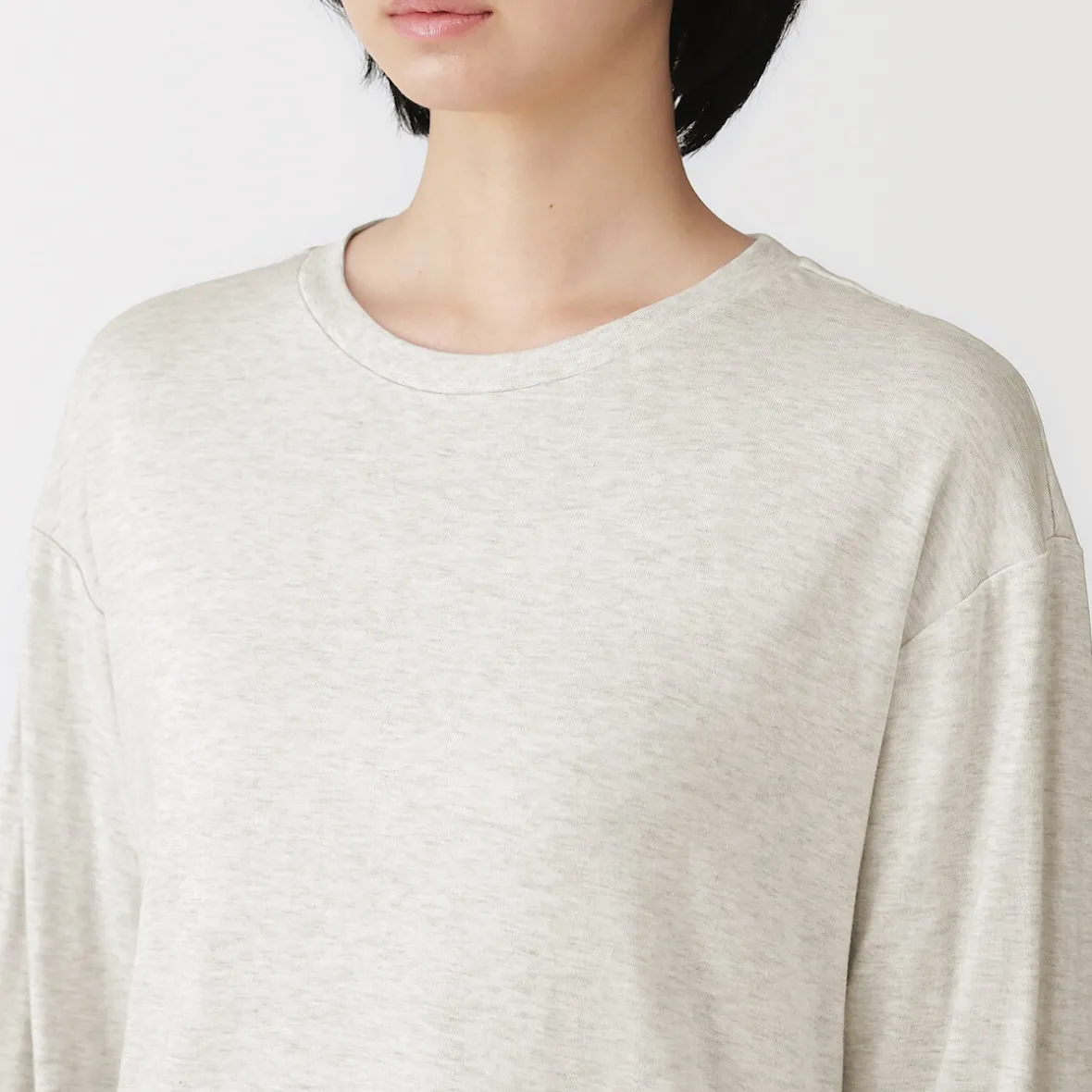 Clearance Muji Conjunto de pijama de manga larga en mezcla de lyocell para mujer