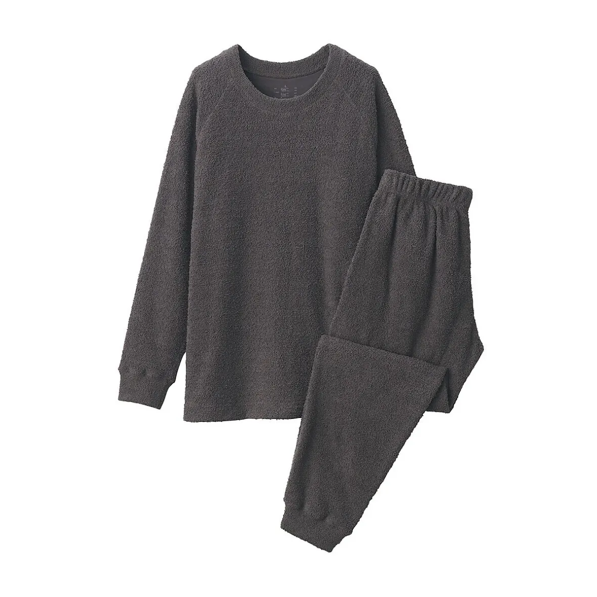 Sale Muji Conjunto de pijama forro polar texturizado de manga larga para hombre