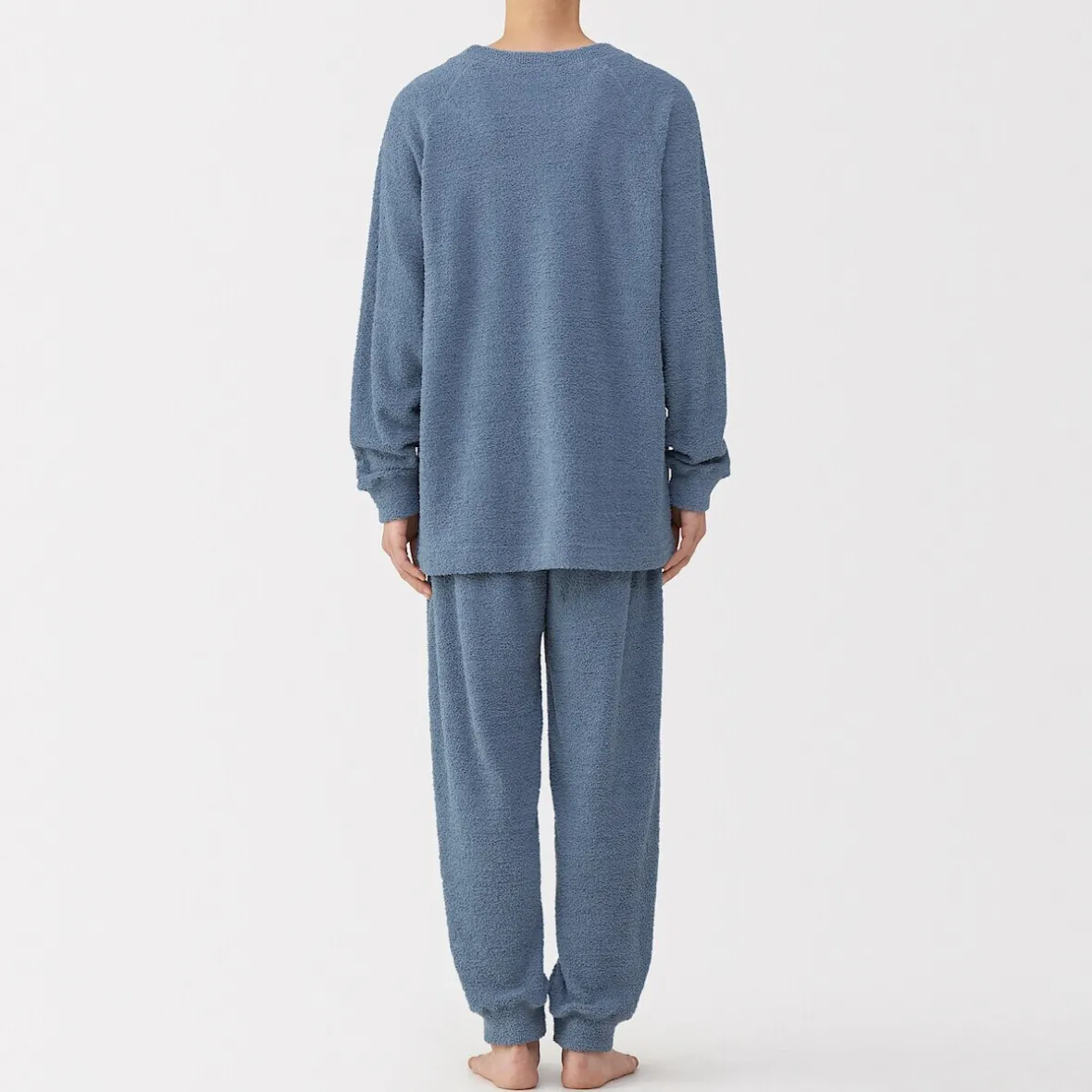 Sale Muji Conjunto de pijama forro polar texturizado de manga larga para hombre