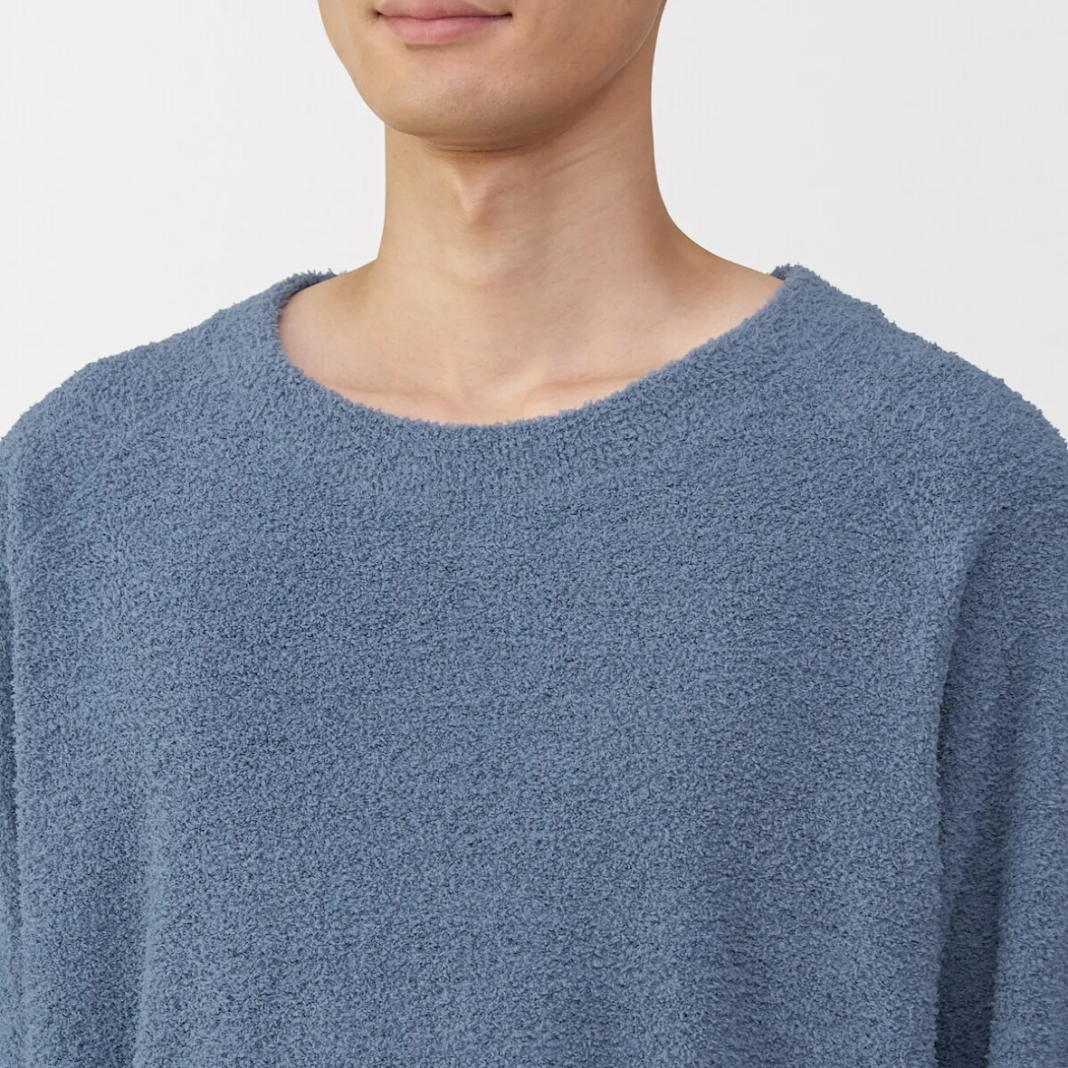 Sale Muji Conjunto de pijama forro polar texturizado de manga larga para hombre