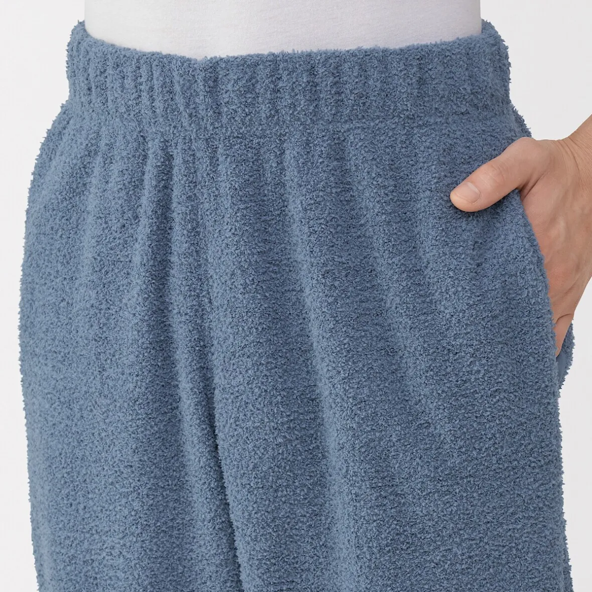Sale Muji Conjunto de pijama forro polar texturizado de manga larga para hombre