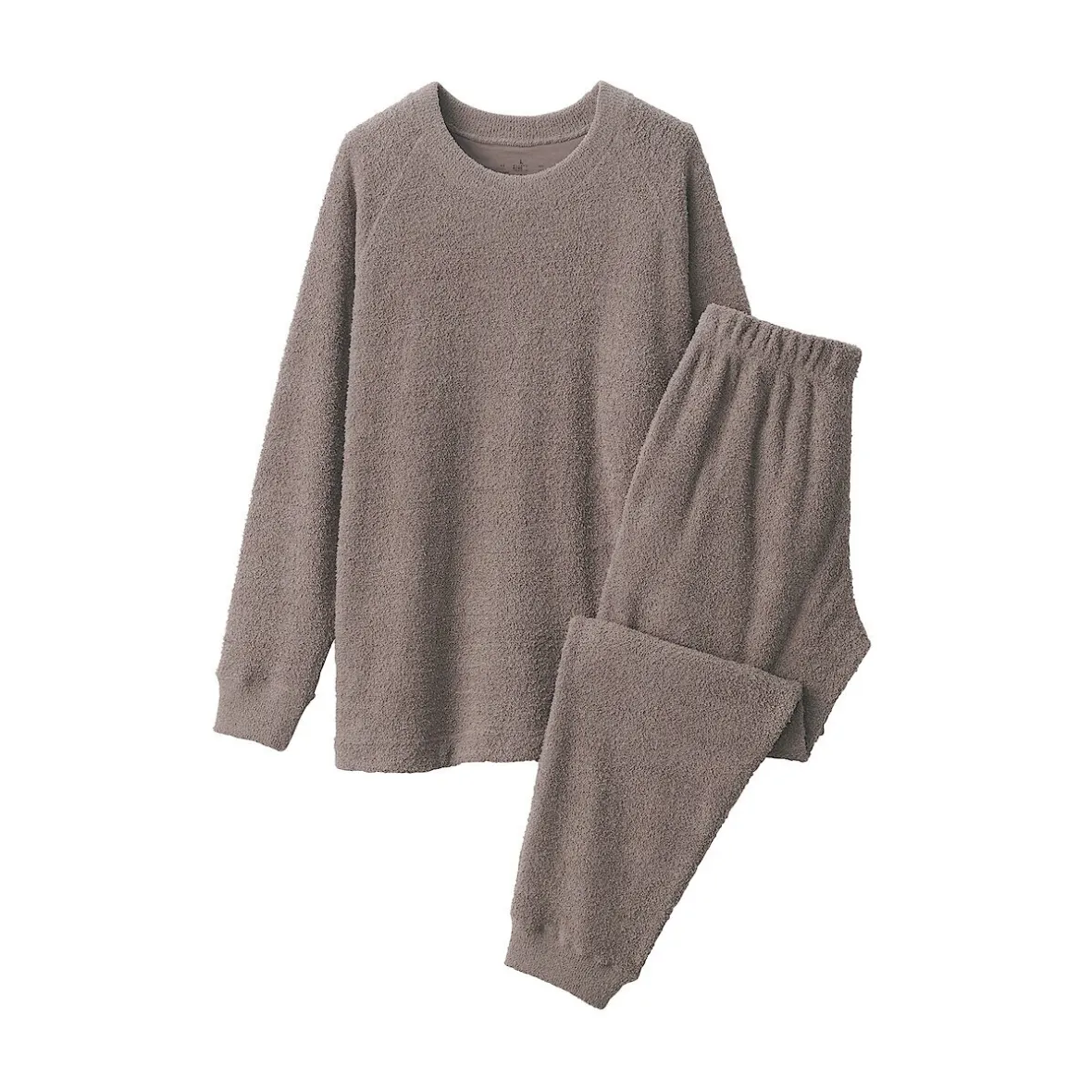 Sale Muji Conjunto de pijama forro polar texturizado de manga larga para hombre
