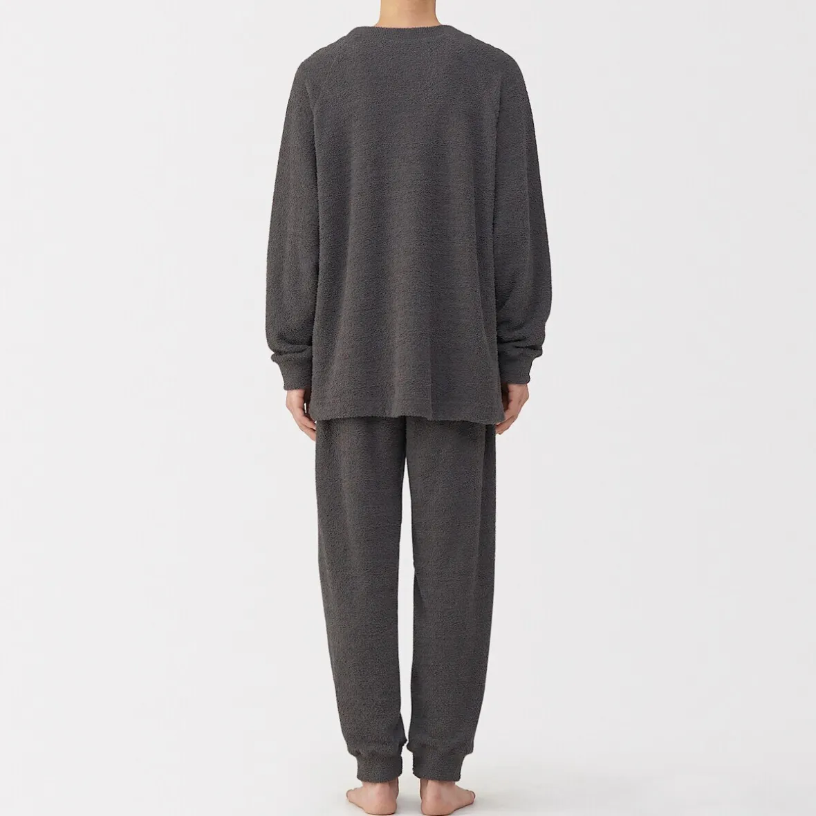 Sale Muji Conjunto de pijama forro polar texturizado de manga larga para hombre