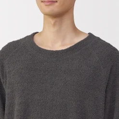 Sale Muji Conjunto de pijama forro polar texturizado de manga larga para hombre