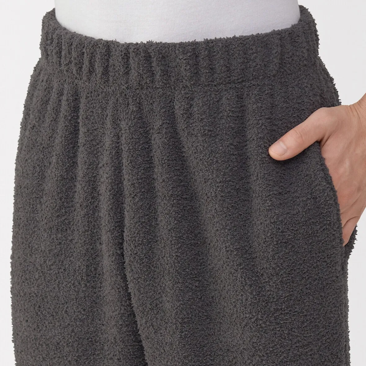 Sale Muji Conjunto de pijama forro polar texturizado de manga larga para hombre