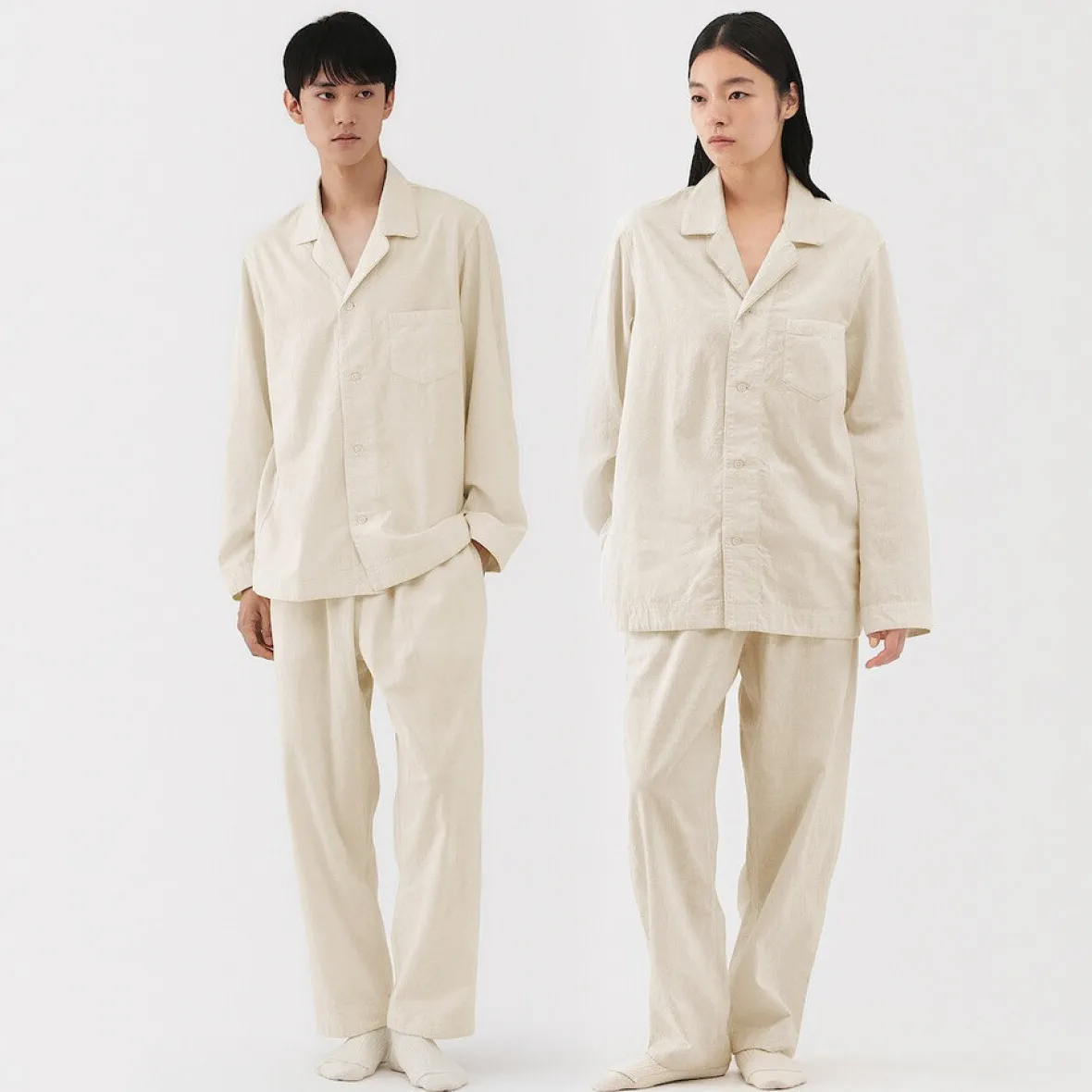 Muji Conjunto de pijama unisex Khadi tejido a mano