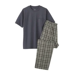 Online Muji Conjunto para estar en casa con pantalón de doble gasa para hombre