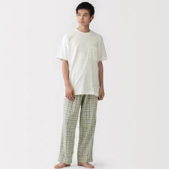 Online Muji Conjunto para estar en casa con pantalón de doble gasa para hombre