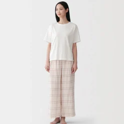 Outlet Muji Conjunto para estar en casa con pantalón de doble gasa para mujer