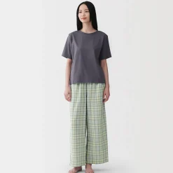 Outlet Muji Conjunto para estar en casa con pantalón de doble gasa para mujer