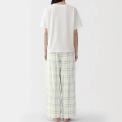 Outlet Muji Conjunto para estar en casa con pantalón de doble gasa para mujer