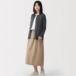 Online Muji Cárdigan con cuello redondo de mezcla de fibras de soja para mujer