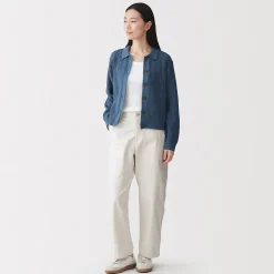 Best Muji Cárdigan de malla de punto de mezcla de algodón para mujer