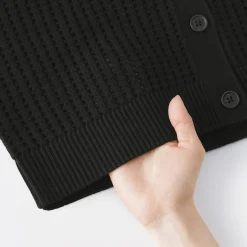 Best Muji Cárdigan de malla de punto de mezcla de algodón para mujer