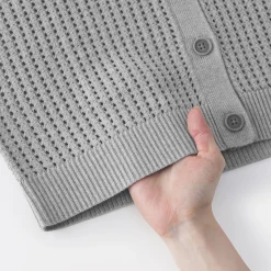 Best Muji Cárdigan de malla de punto de mezcla de algodón para mujer