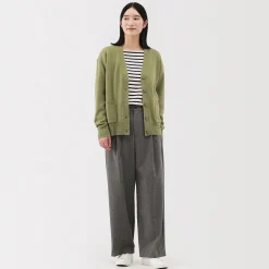 Discount Muji Cárdigan de punto con cuello en V mediano para mujer