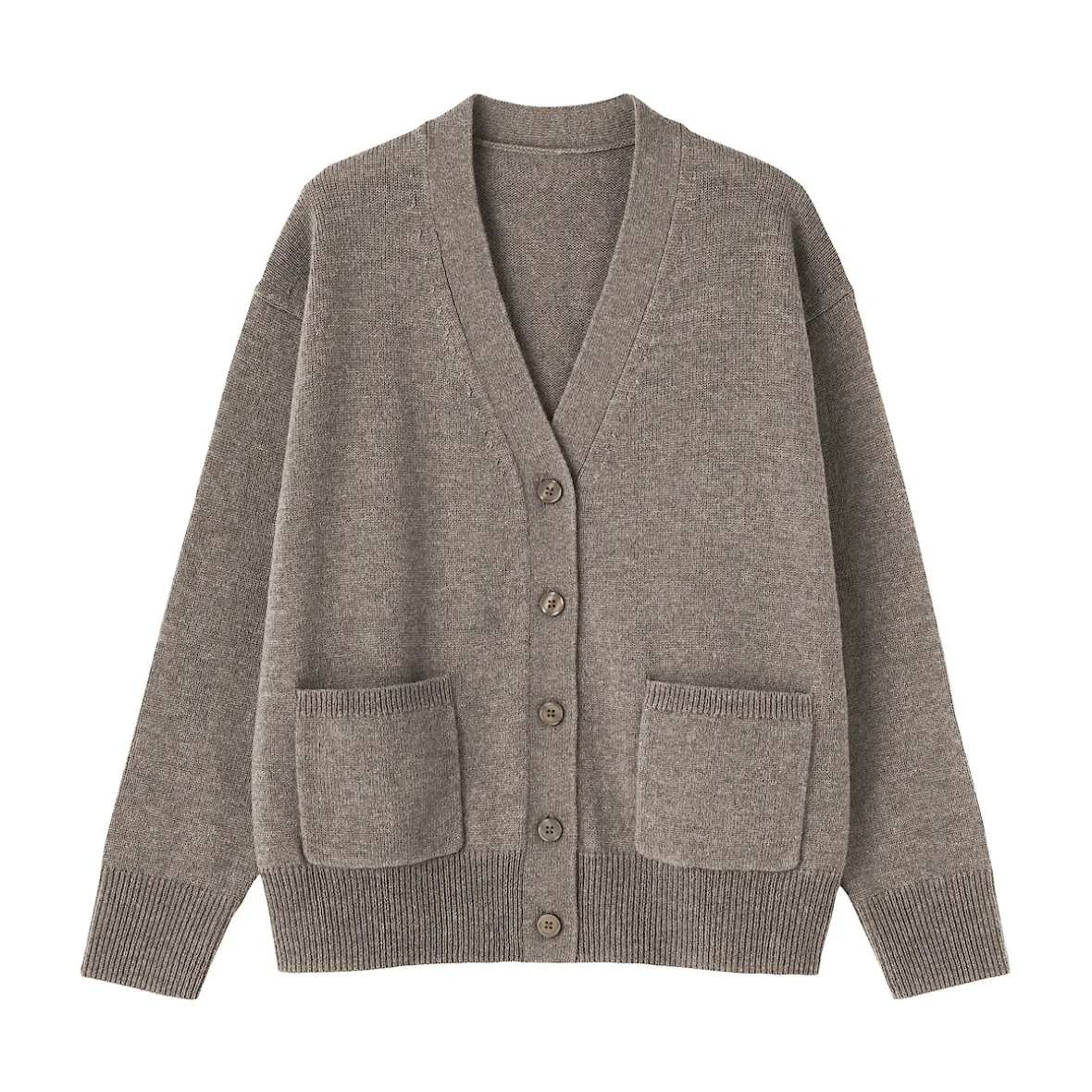 Discount Muji Cárdigan de punto con cuello en V mediano para mujer