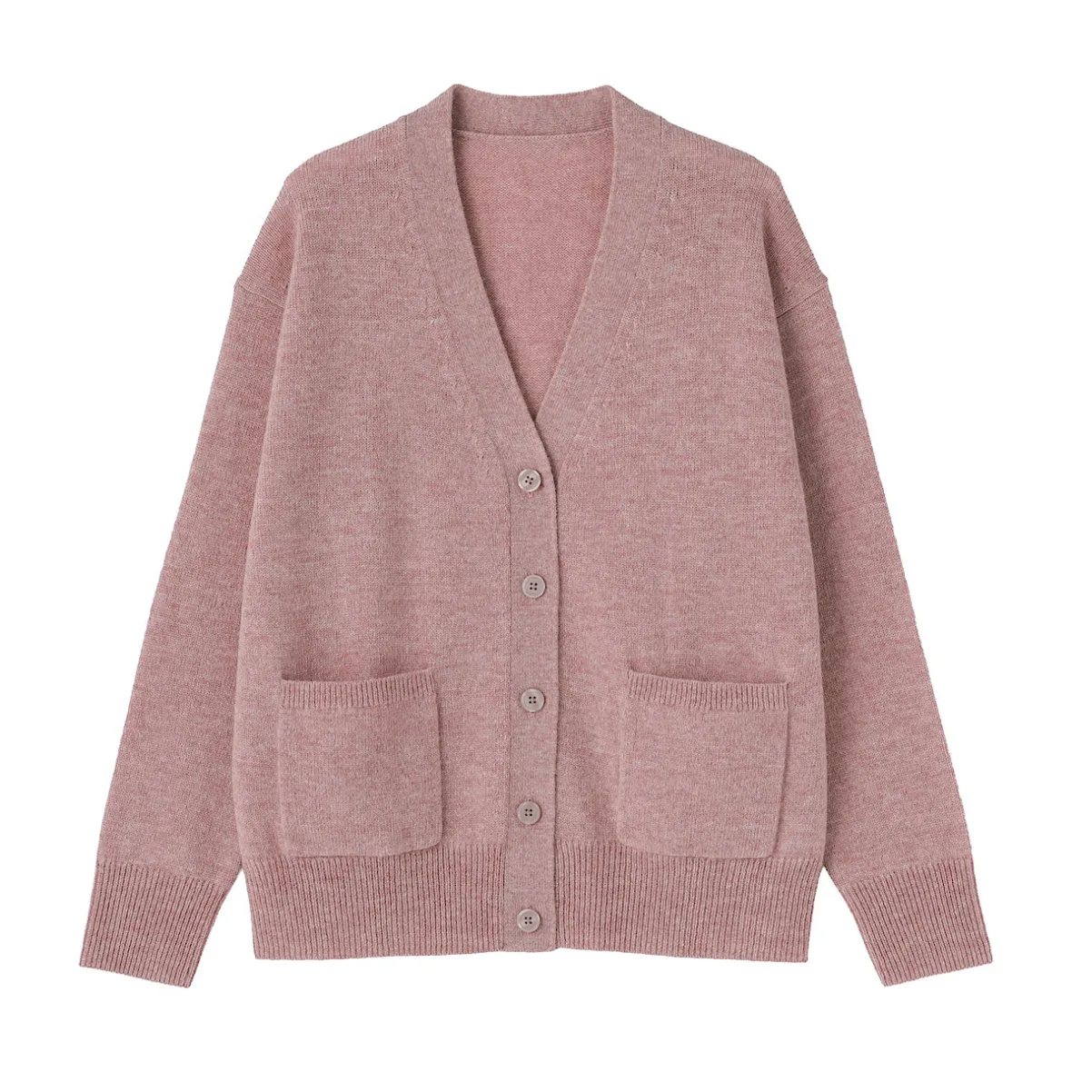 Discount Muji Cárdigan de punto con cuello en V mediano para mujer