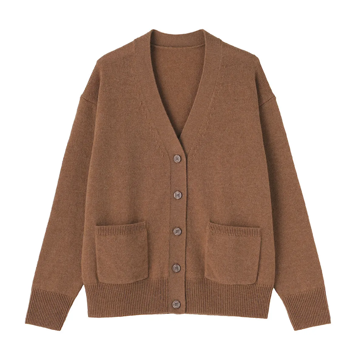 Discount Muji Cárdigan de punto con cuello en V mediano para mujer