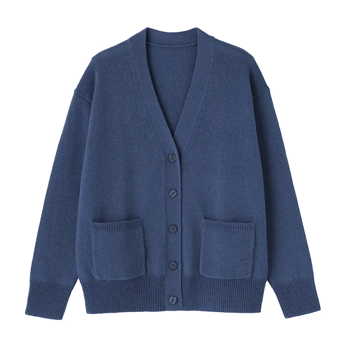 Discount Muji Cárdigan de punto con cuello en V mediano para mujer
