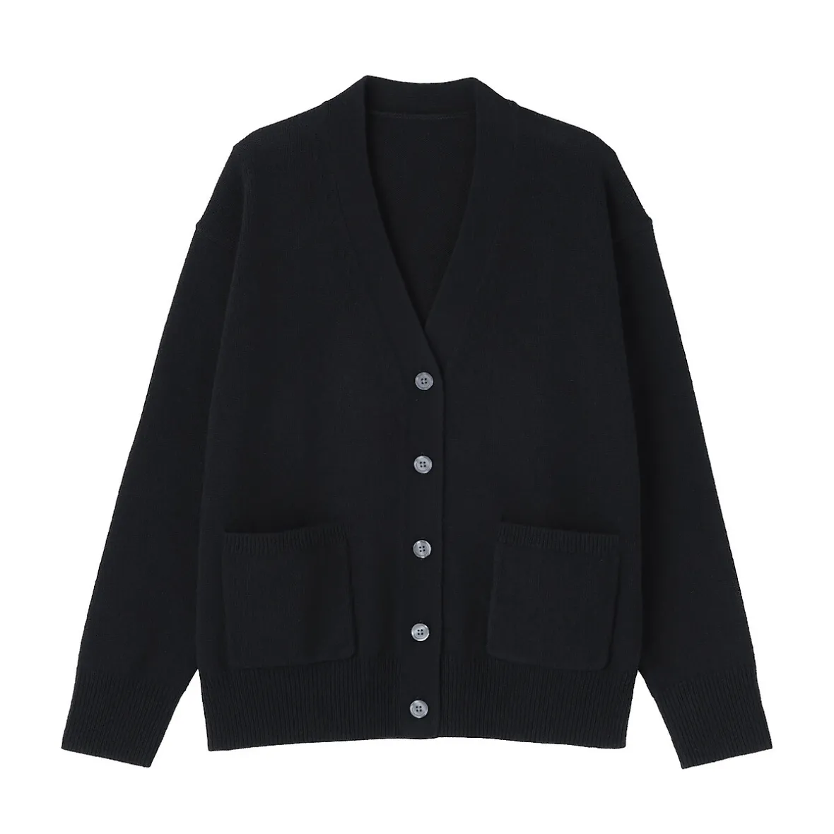 Discount Muji Cárdigan de punto con cuello en V mediano para mujer