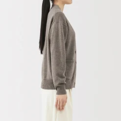 Discount Muji Cárdigan de punto con cuello en V mediano para mujer