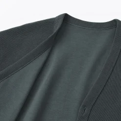 Clearance Muji Cárdigan de punto doble y cuello en V para hombre