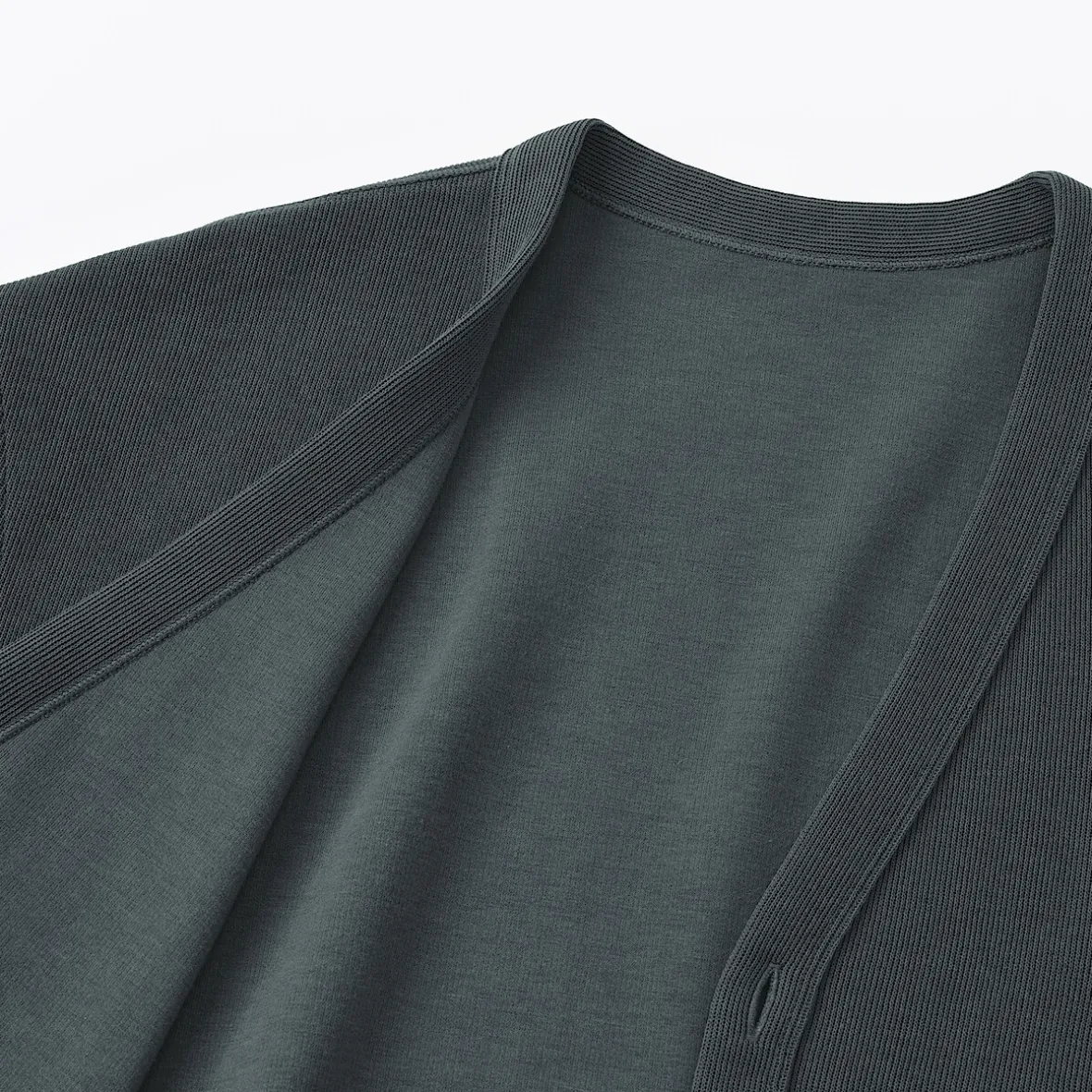 Clearance Muji Cárdigan de punto doble y cuello en V para hombre