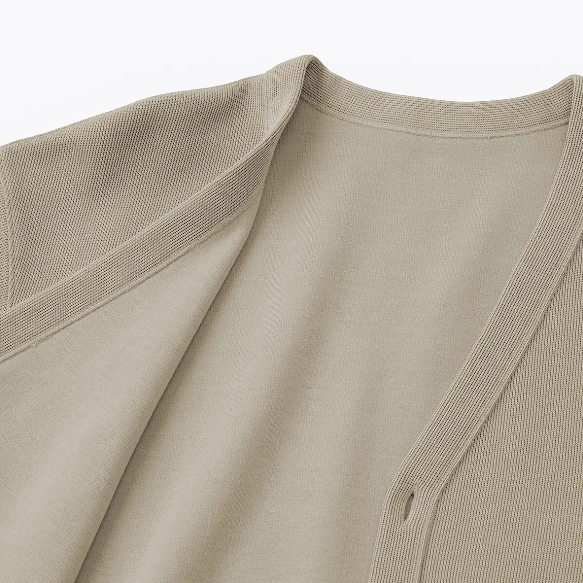 Clearance Muji Cárdigan de punto doble y cuello en V para hombre
