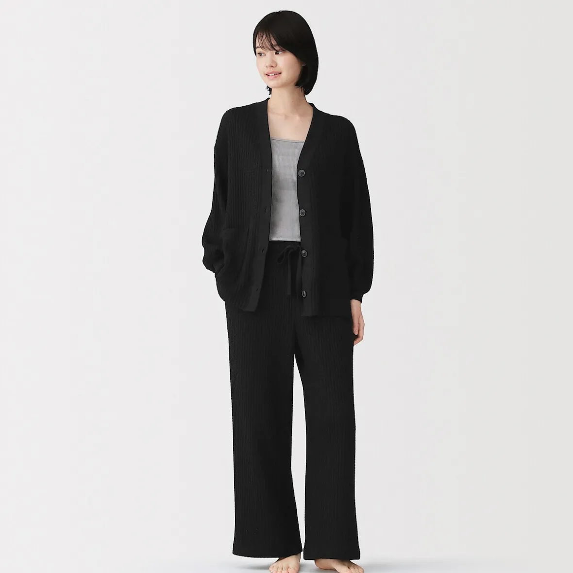Online Muji Cárdigan largo de punto suelto para mujer