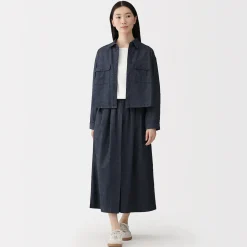 Online Muji Culottes ligeros de tejido vaquero y mezcla de kapok para mujer Azul Marino