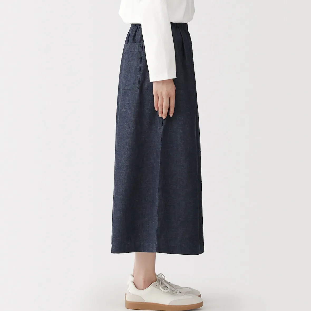 Online Muji Culottes ligeros de tejido vaquero y mezcla de kapok para mujer Azul Marino