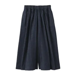 Online Muji Culottes ligeros de tejido vaquero y mezcla de kapok para mujer Azul Marino