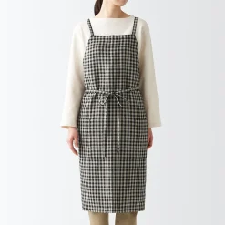 Clearance Muji Delantal cruzado de lino (Beige)
