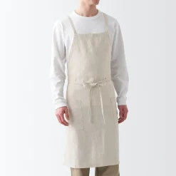 Clearance Muji Delantal cruzado de lino (Beige)