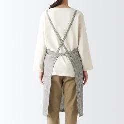 Clearance Muji Delantal cruzado de lino (Beige)