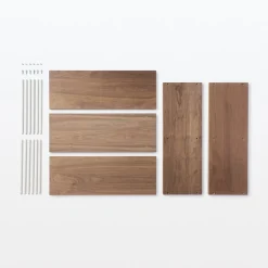 Hot Muji Estantería ancha de nogal con 2 estantes