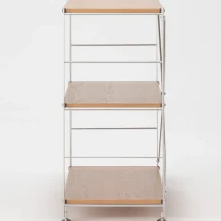 Online Muji Estantería de acero inoxidable y roble ‐ Ancha S