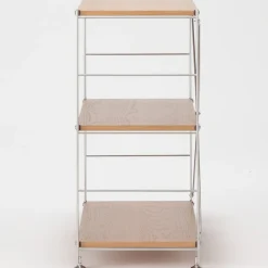 Online Muji Estantería de acero inoxidable y roble ‐ Ancha S