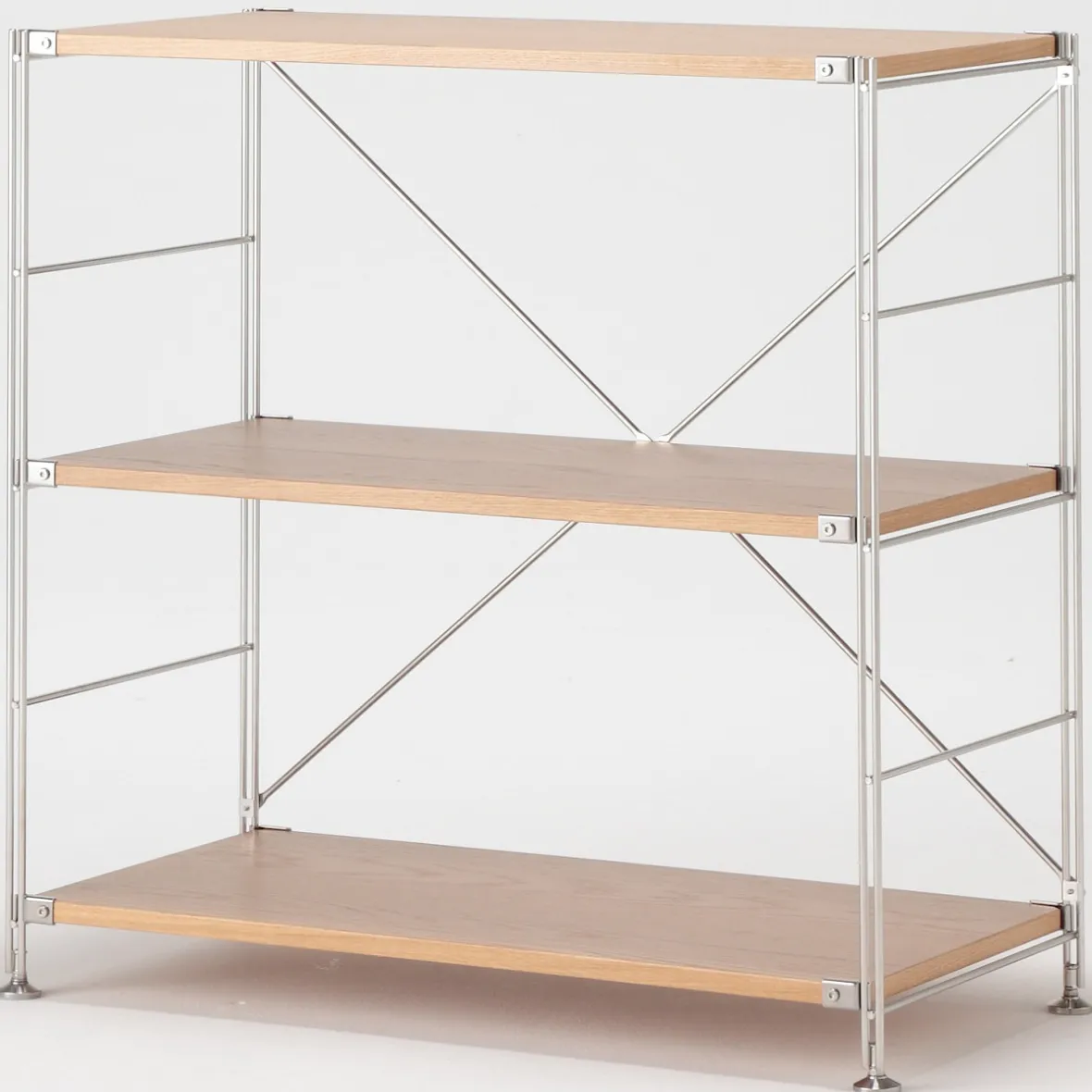 Online Muji Estantería de acero inoxidable y roble ‐ Ancha S