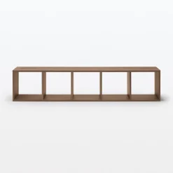 Online Muji Estantería estrecha de nogal con 5 estantes