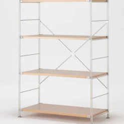 Discount Muji Estanteria de acero inoxidable y roble ‐ Ancha M