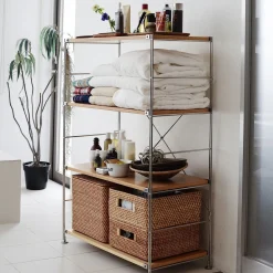 Discount Muji Estanteria de acero inoxidable y roble ‐ Ancha M